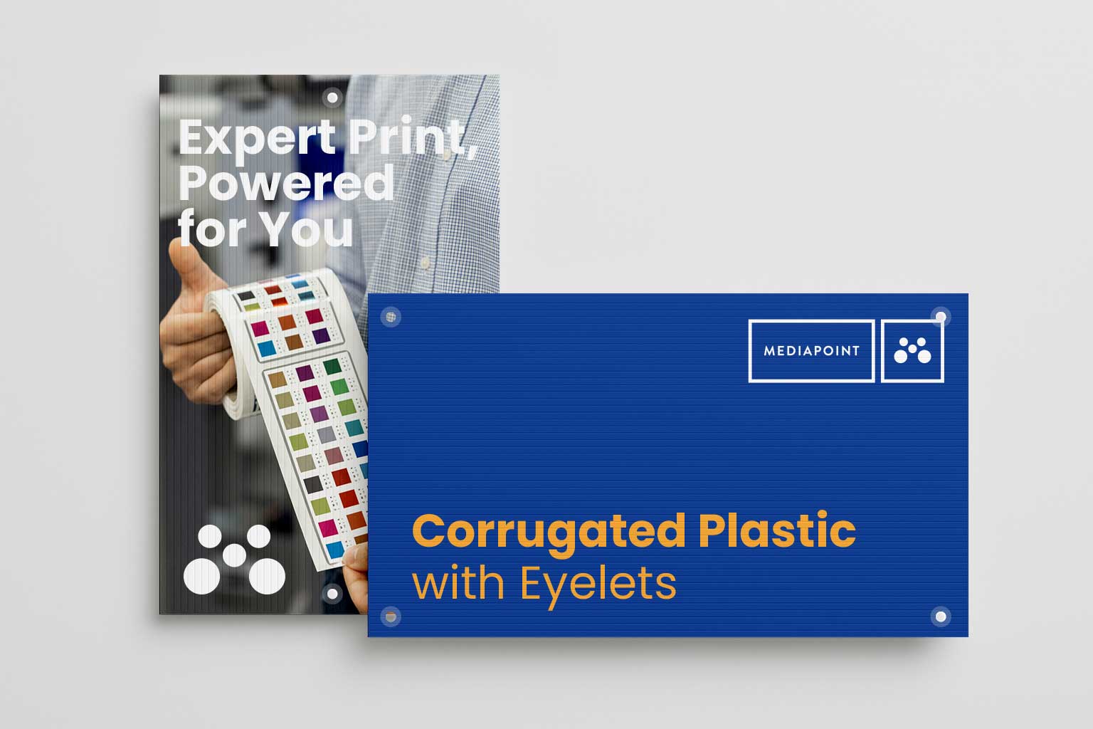 Corrugated Plastic with Eyelets