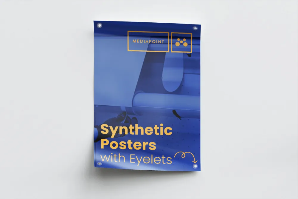 Synthetic Posters with Eyelets