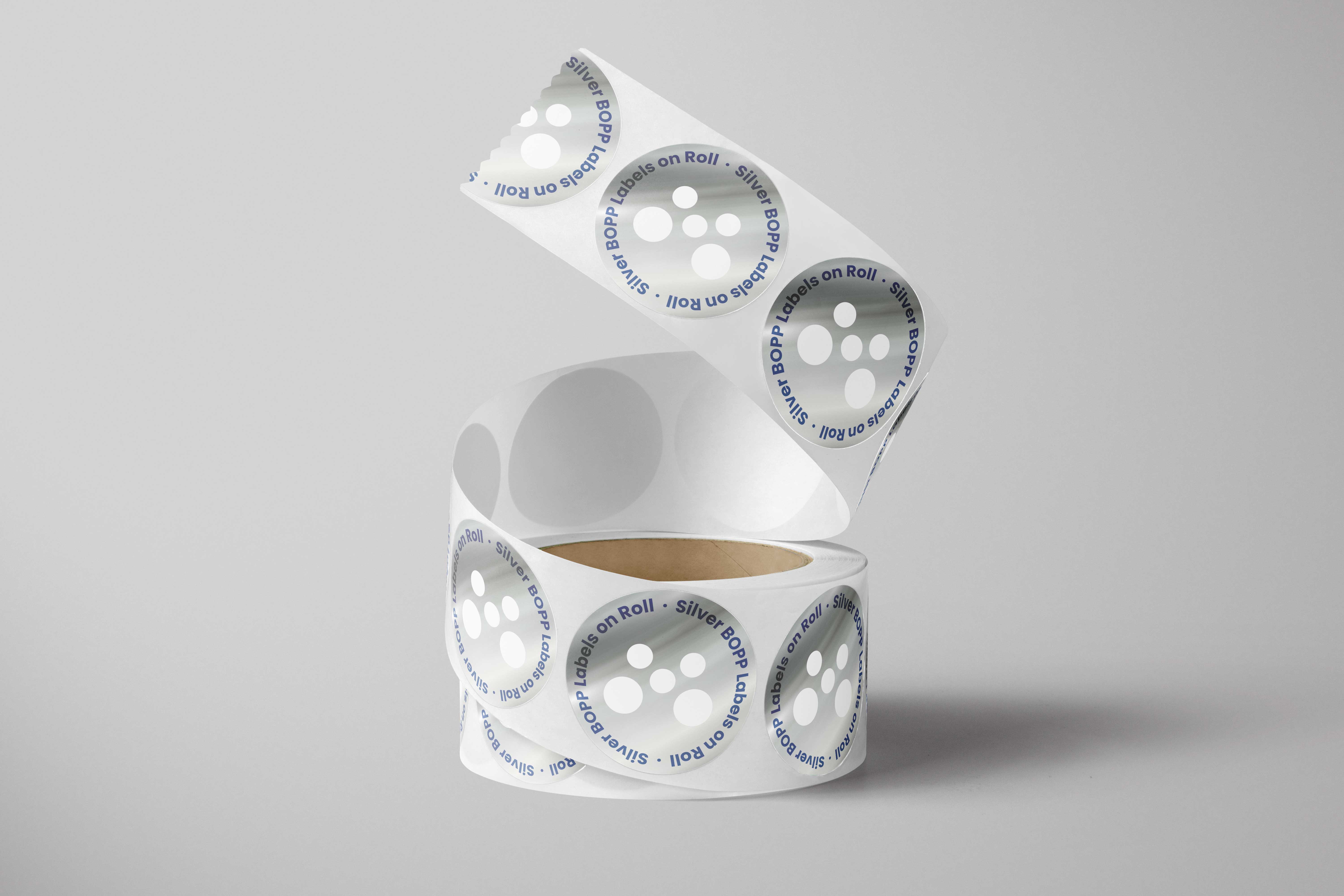 Silver BOPP Labels on Roll